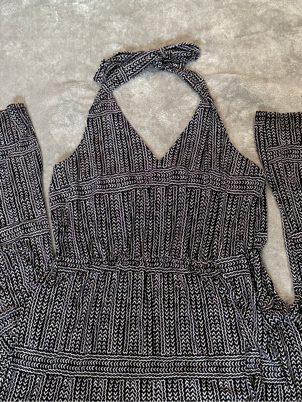 BCBGeneration Black and White Wide Leg Jumpsuit